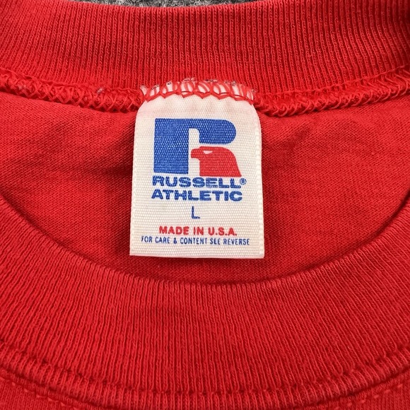 Vintage Wisconsin‎ Badgers Men's Size Large Red T Shirt  Basketball Made In USA - Picture 4 of 5